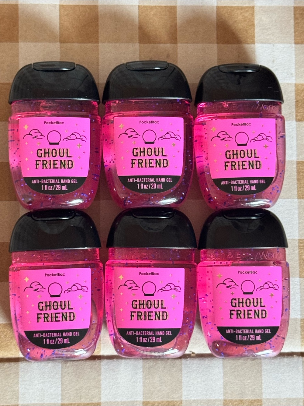 NEW B&BW (6) Ghoul Friend Antibacterial hand gels Pocketbac refills